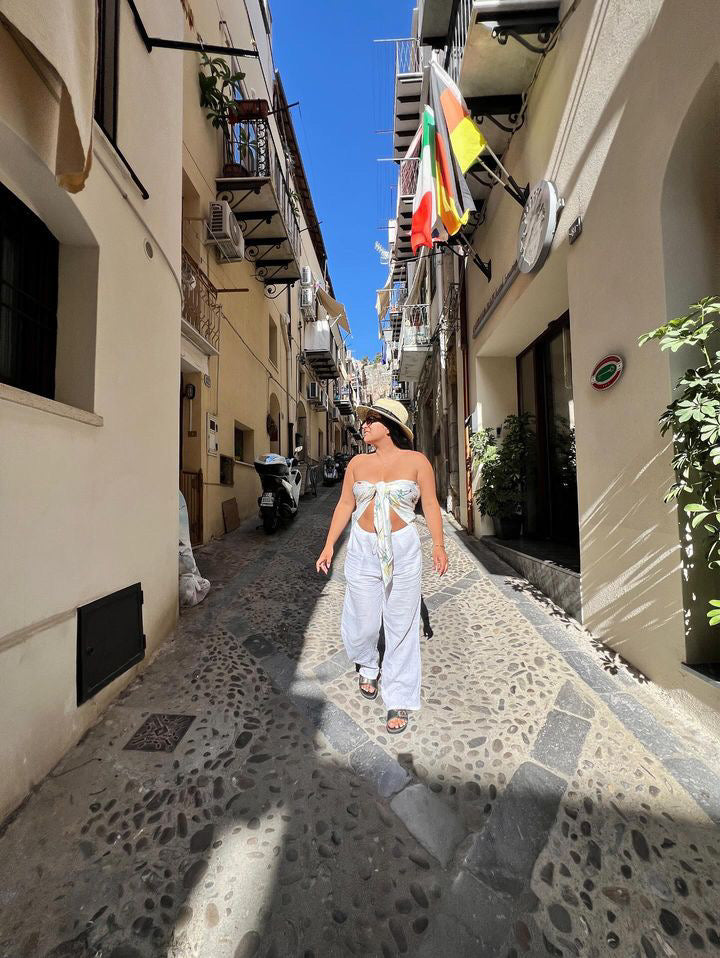 Multi-Way Scarf Top – The perfect travel essential for Thailand, Bali, and summer vacations. Wear as a halter, bandeau, or strapless top. Vaycaze