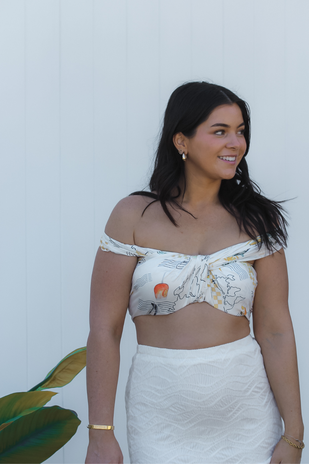 "Tropical Outfit Essential – Zessi Scarf Top in a breezy, summery design for warm-weather destinations. A must-have for travel lovers. Vaycaze."