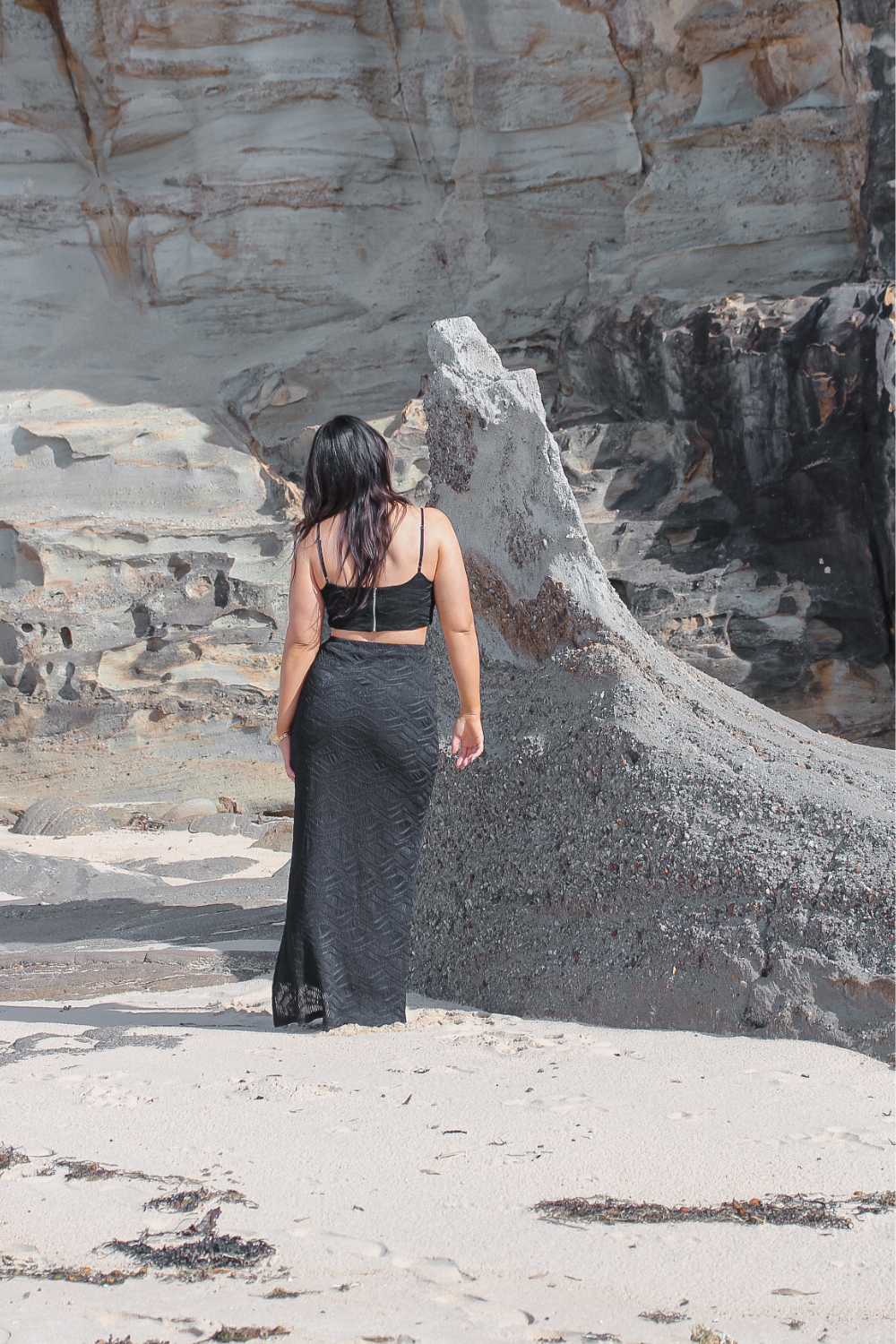 Airlie Set in Black – A timeless and lightweight two-piece set, perfect for tropical vacations, summer nights, and resort wear looks