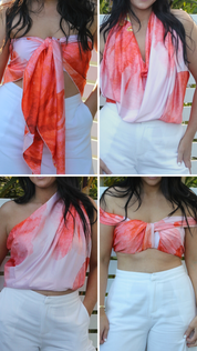 Resort-ready scarf top for Hawaii, colorful and styled in 24 ways for endless outfit options