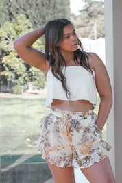 Rosie Top White cami top thin straps small crop top white staples bouncy floaty hemline womens summer spring top outfit Pinterest sabo Australian outfit beach