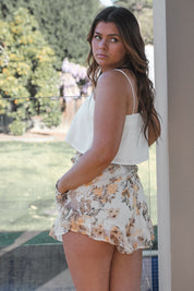 Rosie Top White cami top thin straps small crop top white staples bouncy floaty hemline womens summer spring top outfit Pinterest sabo Australian outfit beach