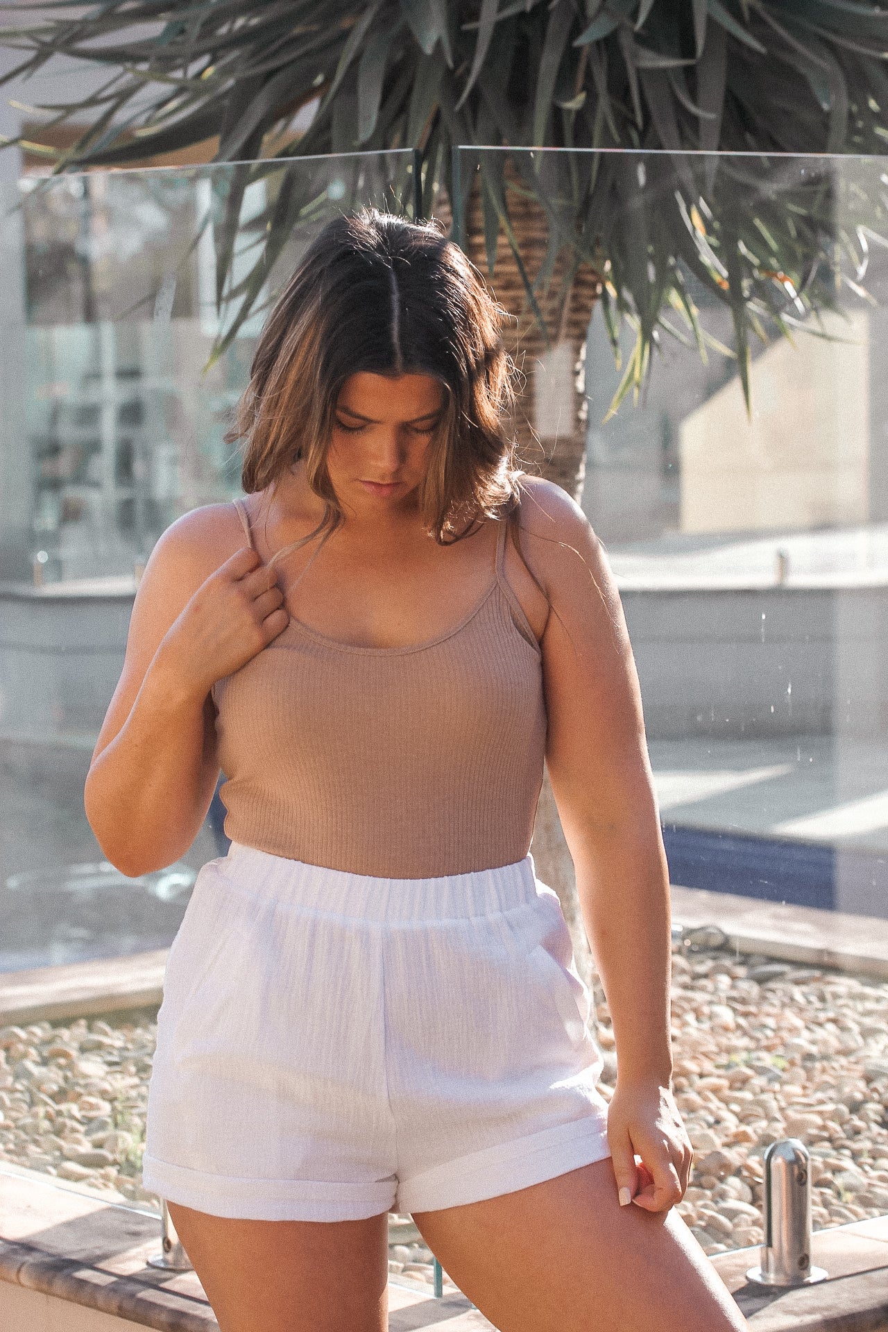 Lauralie Bodysuit Brown outfit bodysuit adjustable summer spring ootd lookbook cream women’s wear girls bodysuit ribbed cotton knit tan bodysuit