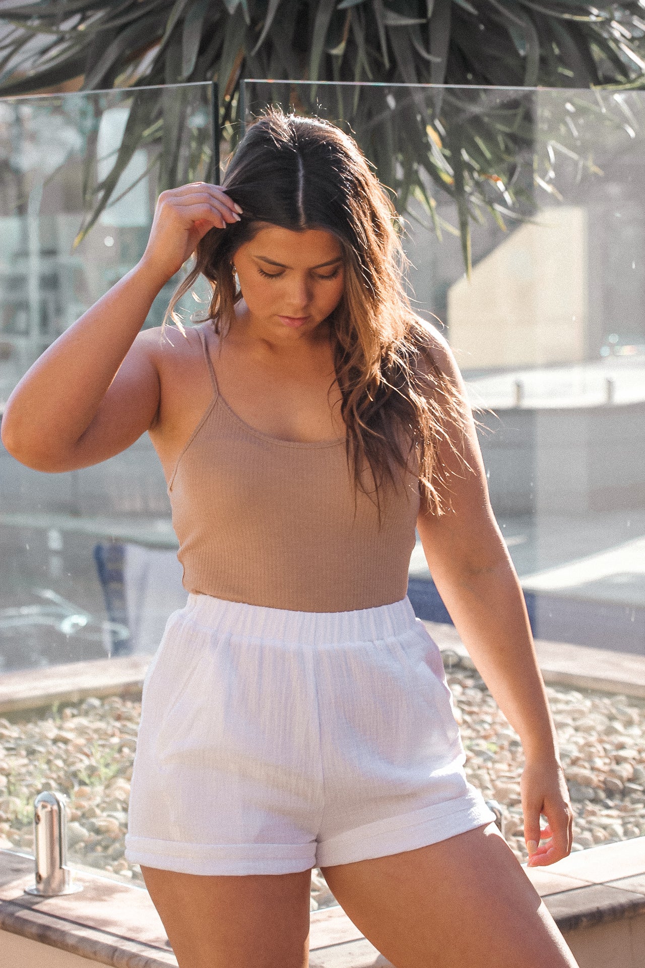 Lauralie Bodysuit Brown outfit bodysuit adjustable summer spring ootd lookbook cream women’s wear girls bodysuit ribbed cotton knit tan bodysuit