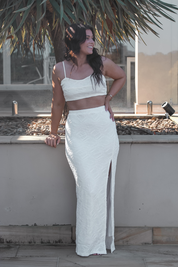 long white skirt with slits long white skirt slit crop top with white shirt cute white crop tops white two piece set white matching set skirt long skirt and crop top set long skirt crop top set two piece long skirt and crop top long skirt and crop top set for wedding long sleeve crop top skirt set crop top and high waisted long skirt set