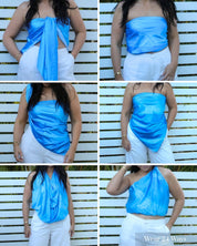 Blue Hour Scarf Top styled in multiple outfits – lightweight, multi-way, photoworthy vacation fashion for women