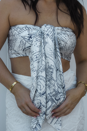 Versatile Atlas Scarf – Wear 24 ways as a top, skirt, or wrap. The ultimate travel essential. Designed in Australia by Vaycaze
