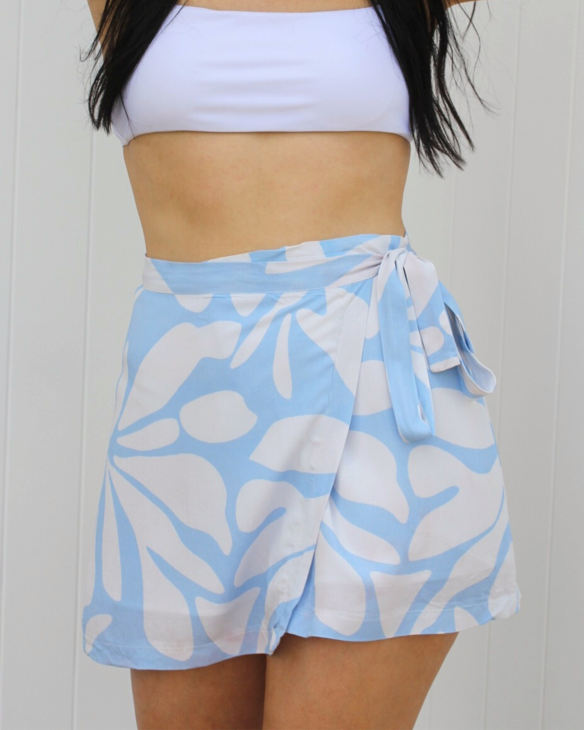 Isla Vacation Wrap Skirt blue