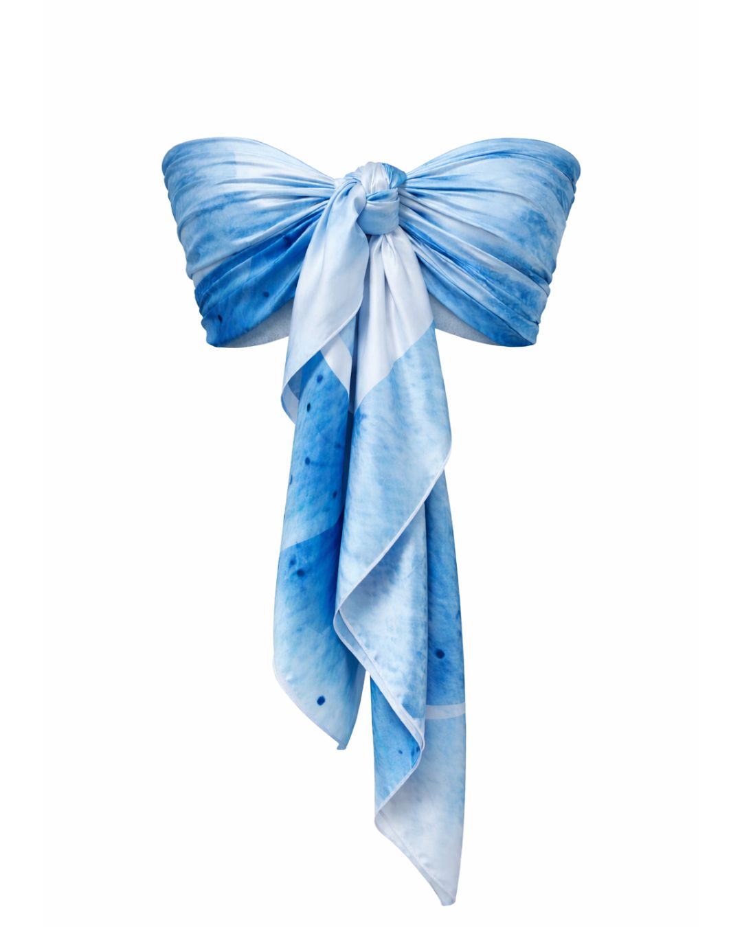 Whitehaven multiway scarf top by Vaycaze in white frangipani print, lightweight convertible scarf top for resortwear and travel outfits