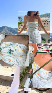 Tropical Outfit Essential – Zessi Scarf Top in a breezy, summery design for warm-weather destinations. A must-have for travel lovers. Vaycaze