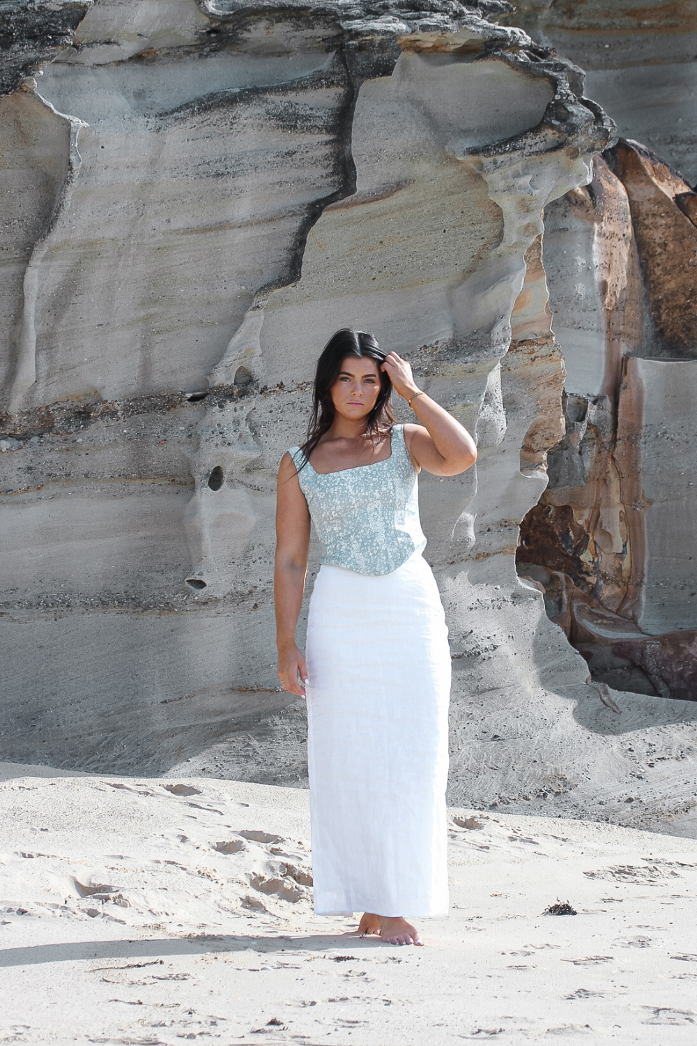 Ashlee Corset by Vaycaze – A chic, suitcase-friendly corset top designed without boning for easy packing and all-day comfort