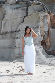 Ashlee Corset by Vaycaze – A chic, suitcase-friendly corset top designed without boning for easy packing and all-day comfort