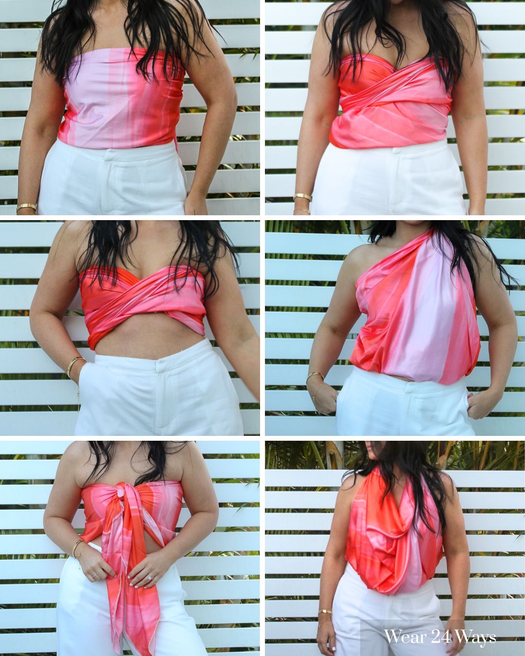 Horizon Scarf Top styled as a crop top – versatile multi-way travel top for women