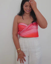 Horizon Scarf Top adjustable tie detail – multi-way styling options for vacations