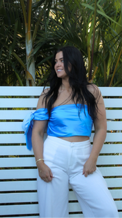 Multiway scarf top designed for travel, creating 24 outfits from one piece, perfect for packing light